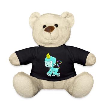Affe Einhorn Banane Baby Kind Geschenk - Teddy - Schwarz - Vorne