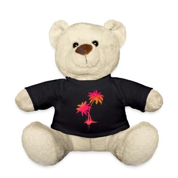 Palmen Graffiti im Neon Surf Style - Teddy - Schwarz - Vorne