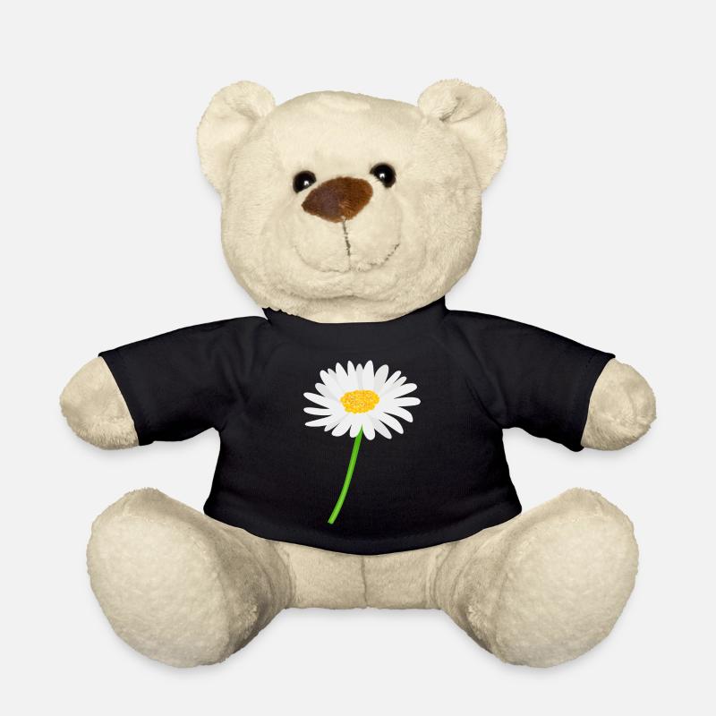 Marguerite fleur avec tige - Nounours - noir