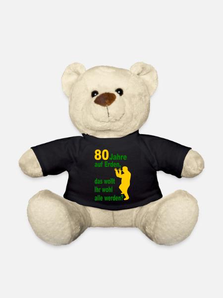 80. Geburtstag - 80 Jahre auf Erden - Teddy - Schwarz
