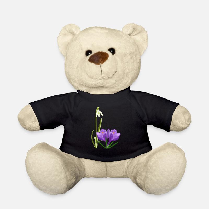 Schneeglöckchen und Krokusse, Frühling - Teddy - Schwarz