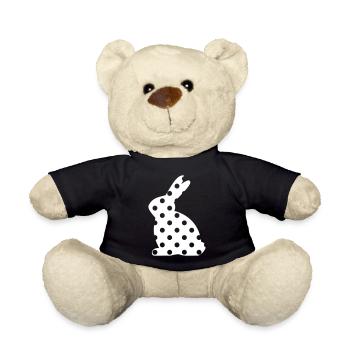 Hase Punkte Ostern Geschenk - Teddy - Schwarz - Vorne
