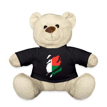 Madagascar flag torn motif - Teddy Bear - black - Front
