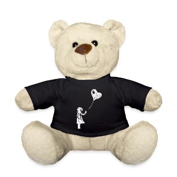 LOVE IS IN THE CLOUD - Girl with Smartphone - Teddy Bear - black - Front