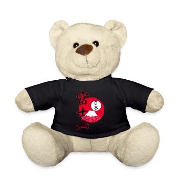Mount Fuji and Japanese kanji - Teddy Bear - black - Front