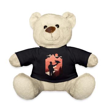 Falkner im Freien Design Falknerei Falken Falkner - Teddy - Schwarz - Vorne