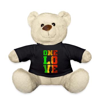ONE LOVE Reggae Music - Teddy Bear - black - Front
