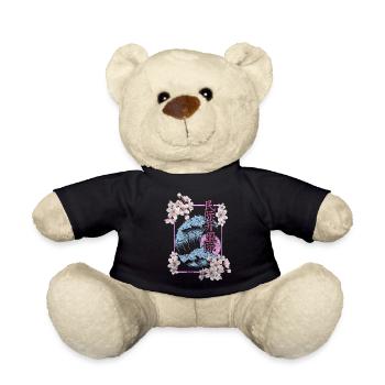 Cherry Blossom Asia Blossom Colorful - Teddy Bear - black - Front