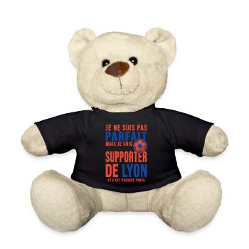 supporter football Lyon Humour foot Club Lyonnais - Nounours - noir - Devant
