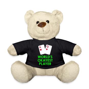 World's okayest player (two playing cards) - Teddy Bear - black - Front