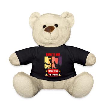 Born to hike forced to go to work - Teddy Bear - black - Front