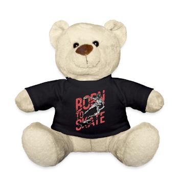 BORN SKATE BOARDER SK8 LONGBOARDER SKATING MOTIFS - Teddy Bear - black - Front