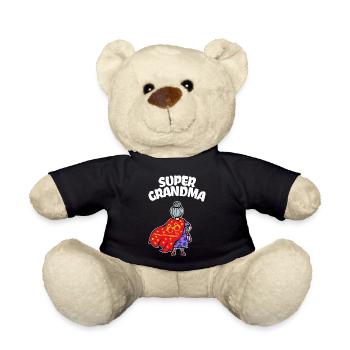Alte Frau Brille Statement Oma Großmutte Seniorin - Teddy - Schwarz - Vorne