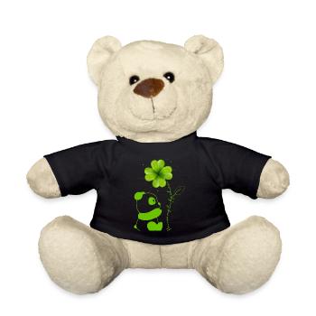 You Are My Lucky Charm Panda Shamrock - Teddy Bear - black - Front