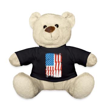 Electrician US Flag - Teddy Bear - black - Front
