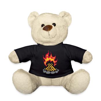 Stones Campfire Camping Fire - Teddy Bear - black - Front