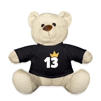13 Crown number 13 - Teddy Bear - black - Front