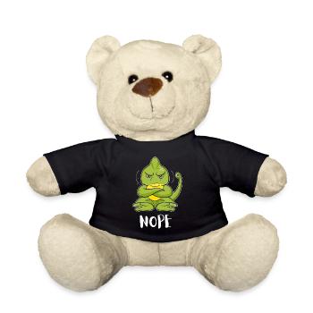 Nope Funny Lazy Chameleon - Teddy Bear - black - Front