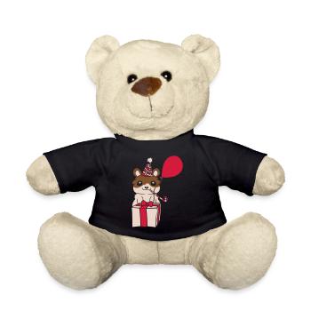 Balloon Party Hamster Birthday - Teddy Bear - black - Front