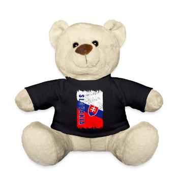 Slowakei Vintage Flagge - Teddy - Schwarz - Vorne
