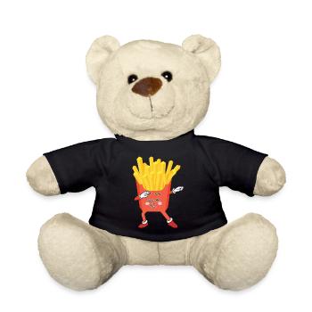 dabbing fries A cone of fries - Teddy Bear - black - Front