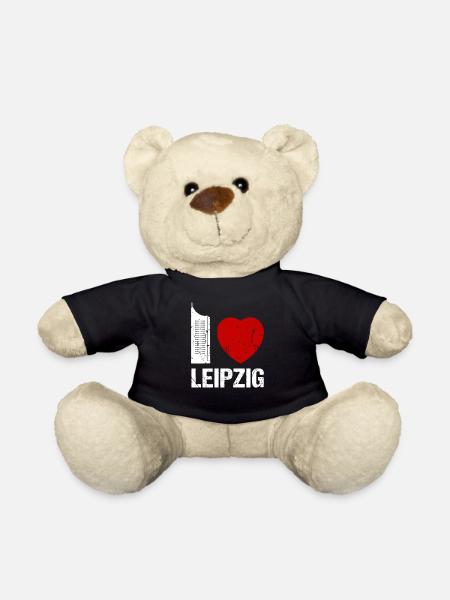 I love Leipzig Skyline Hochhaus Stadt Leipzig - Teddy - Schwarz