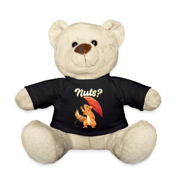 Squirrel Rodent Saying Gift - Teddy Bear - black - Front