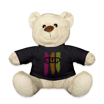 Skateboard SUP Surfing - Teddy Bear - black - Front