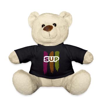 Skateboard SUP Surfing - Teddy Bear - black - Front