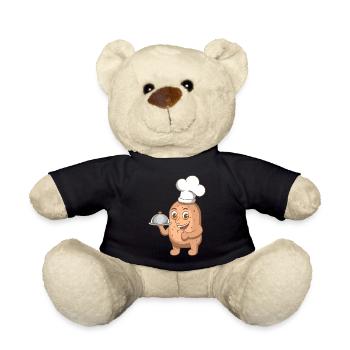 Potatoe Hobby Chef Ironic Vegetable Cooking - Teddy Bear - black - Front