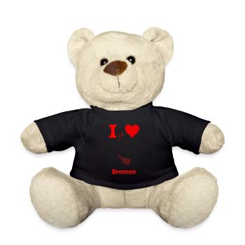 Ich liebe Bremen Stadtplan mit Straßen - Teddy - Schwarz - Vorne