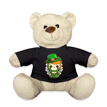 Kawaii Sugar Skull Leprechaun St. Patricks Tag - Teddy - Schwarz - Vorne
