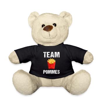 Team Pommes Frites French Fries Fast Food - Teddy Bear - black - Front