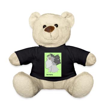 Map of Germany with gradient and flags - Teddy Bear - black - Front