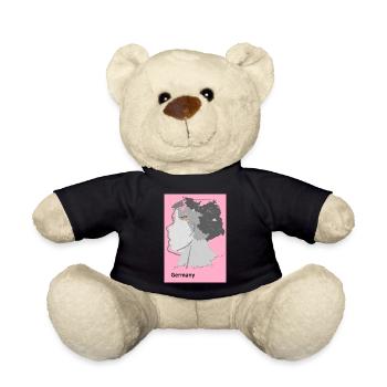 Deutschland im Farbverlauf mit Künstlermotiv - Teddy - Schwarz - Vorne