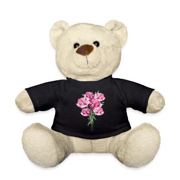 fascinating pink bouquet of carnations - Teddy Bear - black - Front