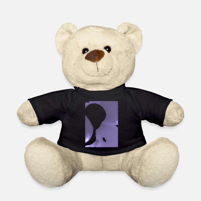 Eine magische Silhouette auf violettem dunklem Hintergrund - Teddy - Schwarz