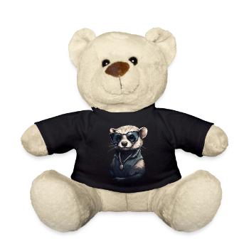 Cooles Frettchen mit Sonnenbrille - Teddy - Schwarz - Vorne