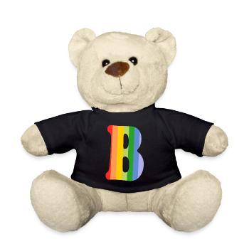 Letter B Rainbow - Teddy Bear - black - Front