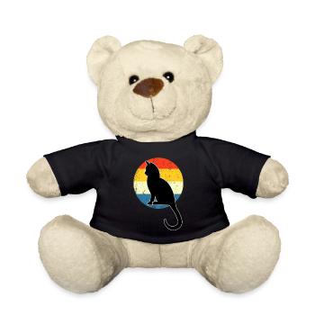 Retro Vintage Mignon Cat Sunset Design - Nounours - noir - Devant