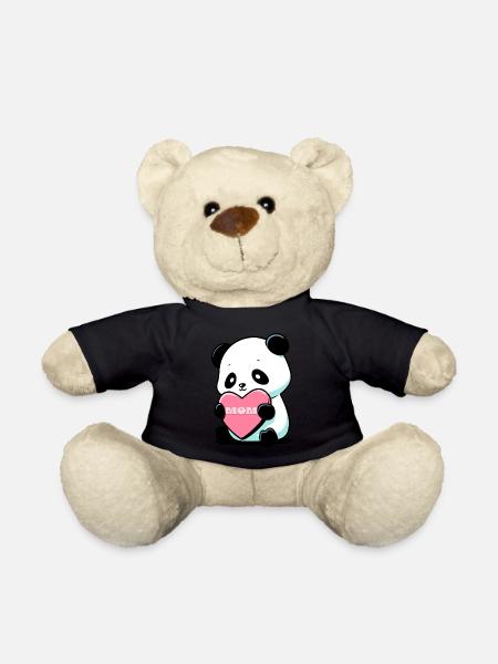 Panda liebt seine Mutter - Teddy - Schwarz
