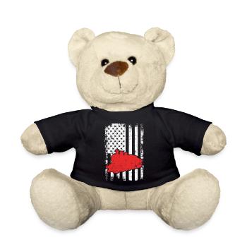 U.S. Patriotic Railroad Worker - Teddy Bear - black - Front