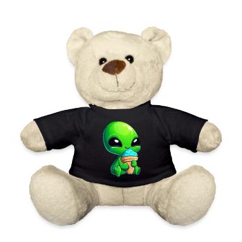 Alien Green Alien Ice Soft Ice Cream Blue Ice Cream - Teddy Bear - black - Front