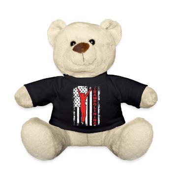USA Flagge Patriotischer Trampolinist - Teddy - Schwarz - Vorne
