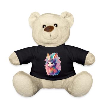 Süßes Häschen Aquarell - Teddy - Schwarz - Vorne