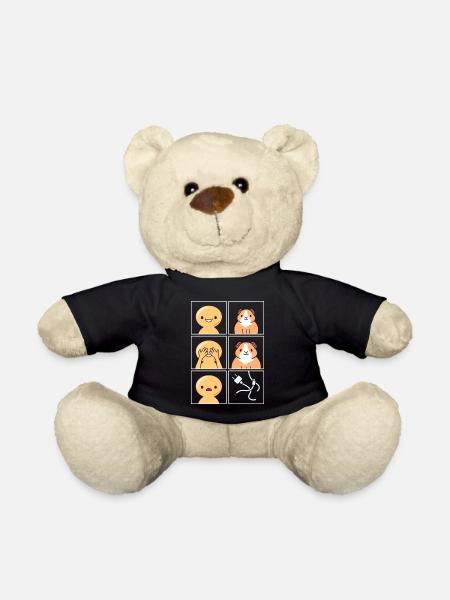 Meerschweinchen Kabel gegessen Design für Fans - Teddy - Schwarz