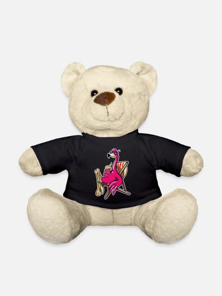 Flamingo Beach - Teddy Bear - black