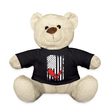 4th of July USA Butcher - Teddy Bear - black - Front
