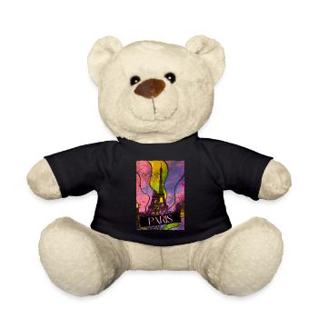 Paris, France, Ville, Horizon, Tour Eiffel, Coloré - Nounours - noir - Devant