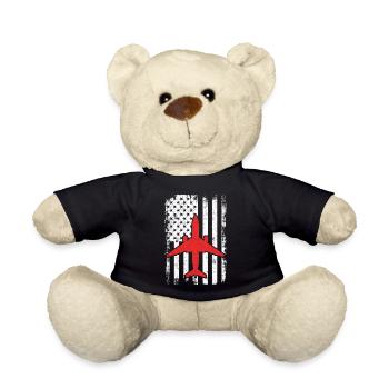 USA Patriotischer Flugzeugliebhaber - Teddy - Schwarz - Vorne